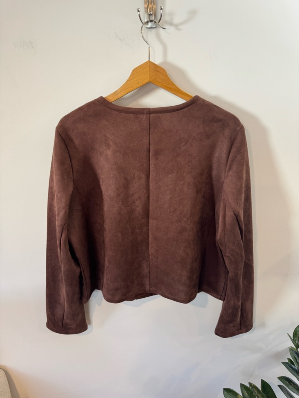 Women's Brown Faux Suede Semi Crop Blazer ‘Lady Jacket’ by A New Day, Sz XL, NWT - Picture 8 of 8